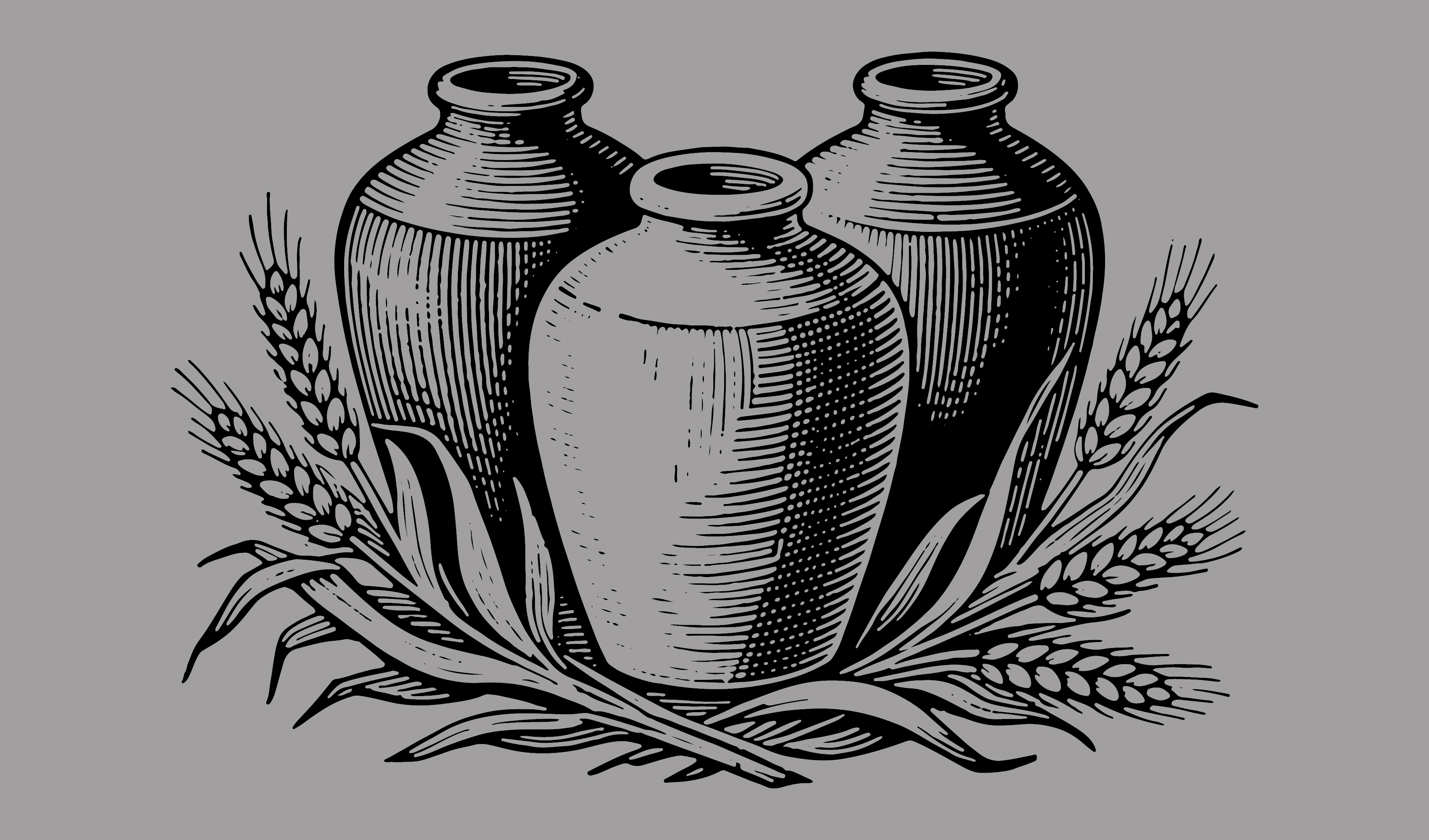 传统-酒类插画元素&mdash;&mdash;酒坛、高粱、小麦  矢量元素