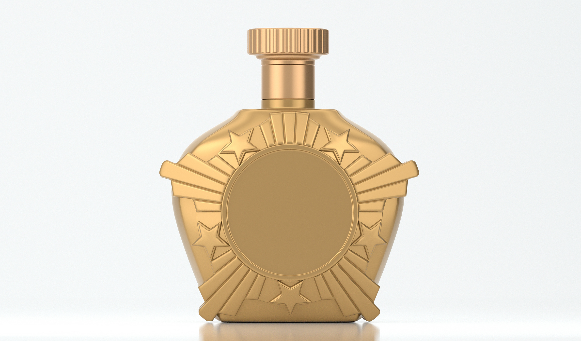 文创军旅酒瓶 金色喷漆工艺 D05模型