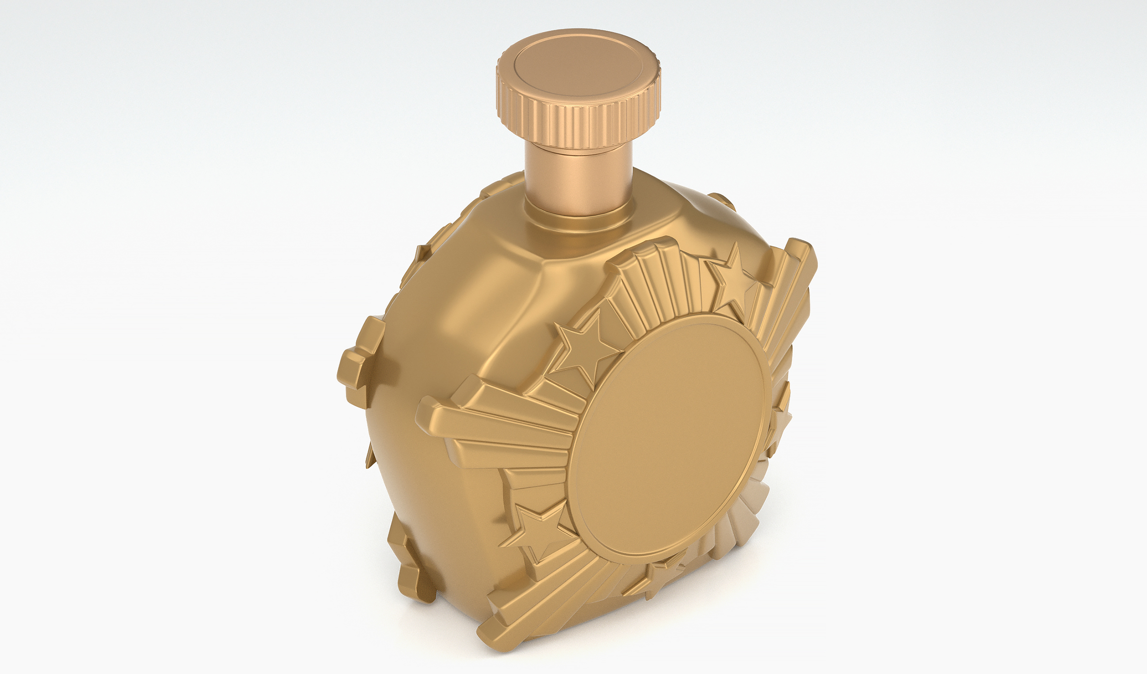 文创军旅酒瓶 金色喷漆工艺 D05模型