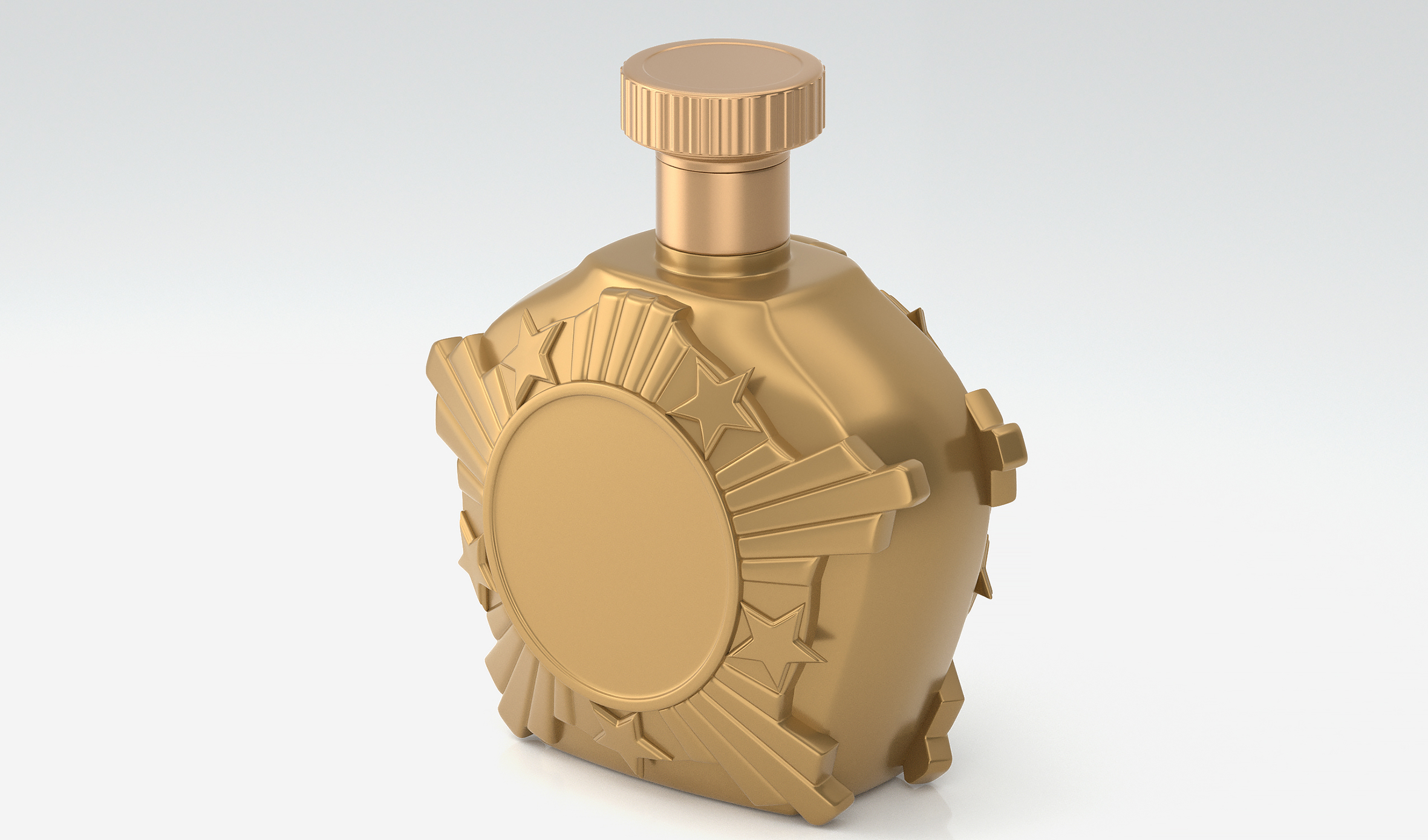 文创军旅酒瓶 金色喷漆工艺 D05模型