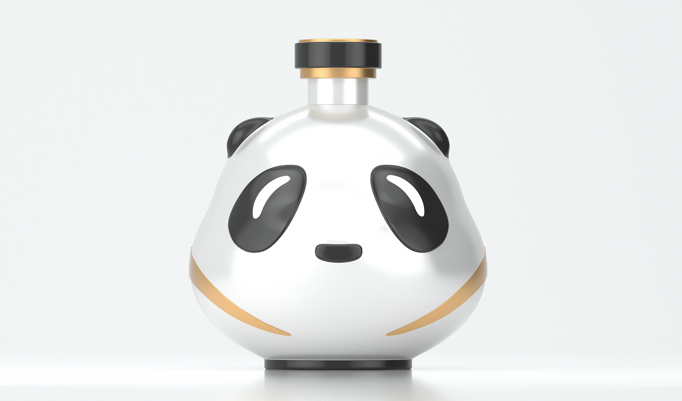 文创熊猫酒瓶 文创 传统 文化 商务 送礼 生肖 生日 喜宴 节日 金属漆喷色工艺 D32模型