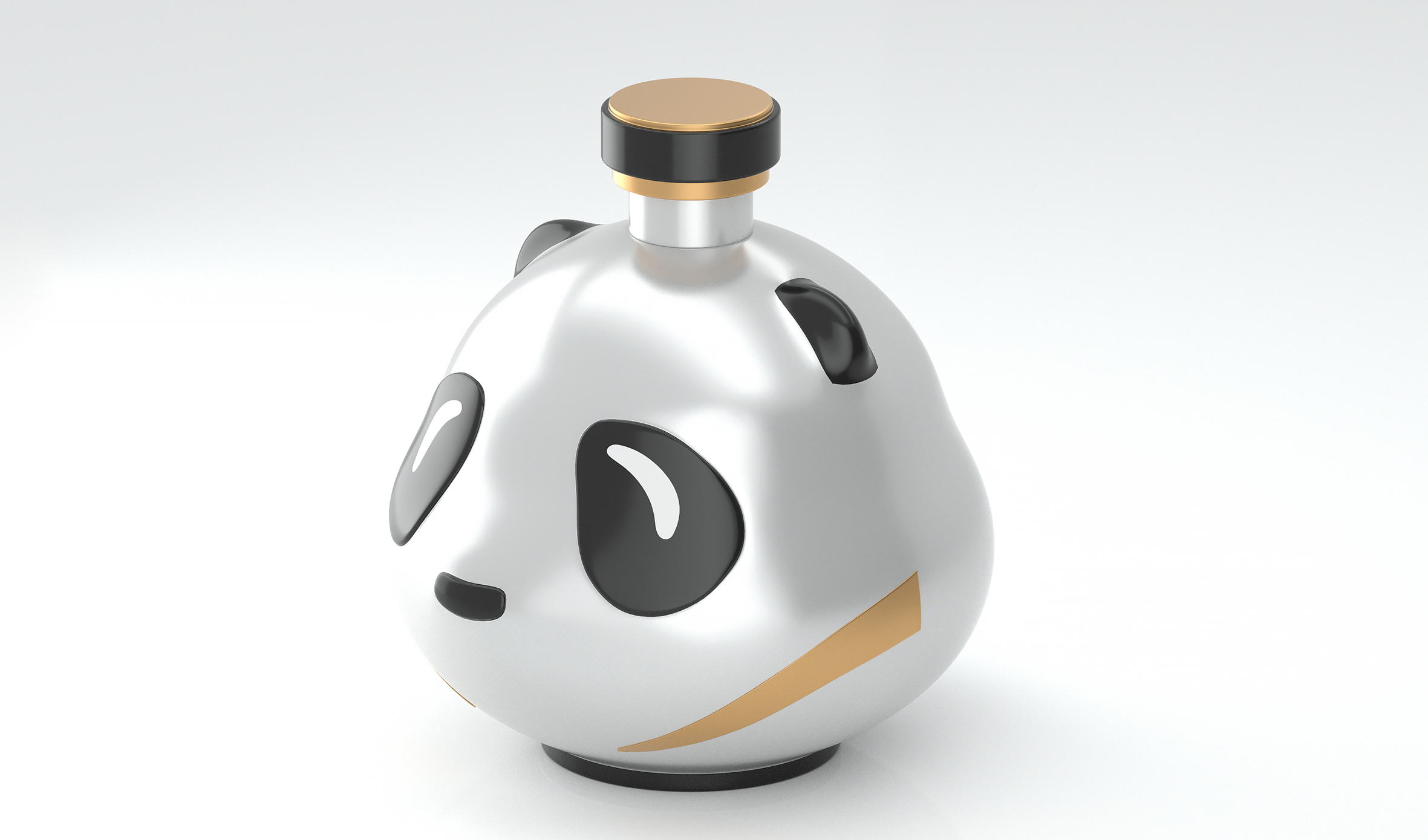 文创熊猫酒瓶 文创 传统 文化 商务 送礼 生肖 生日 喜宴 节日 金属漆喷色工艺 D32模型