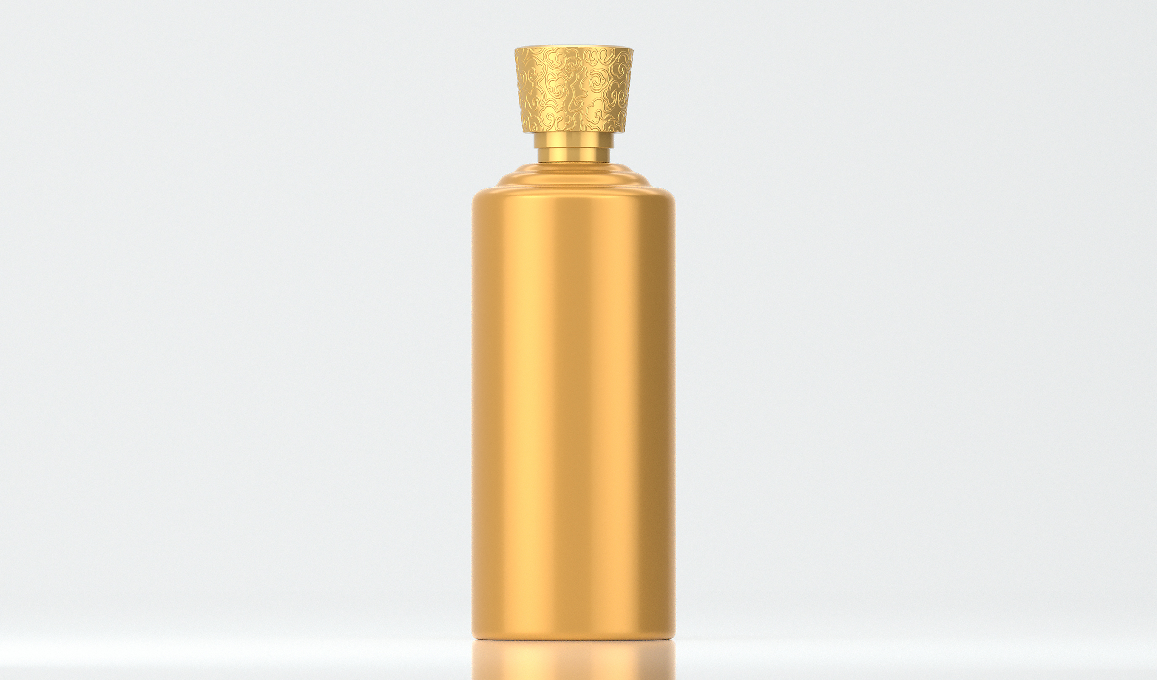 传统酒瓶 文创 传统 文化 商务 送礼 生肖 生日 喜宴 金色漆喷色工艺  A26模型