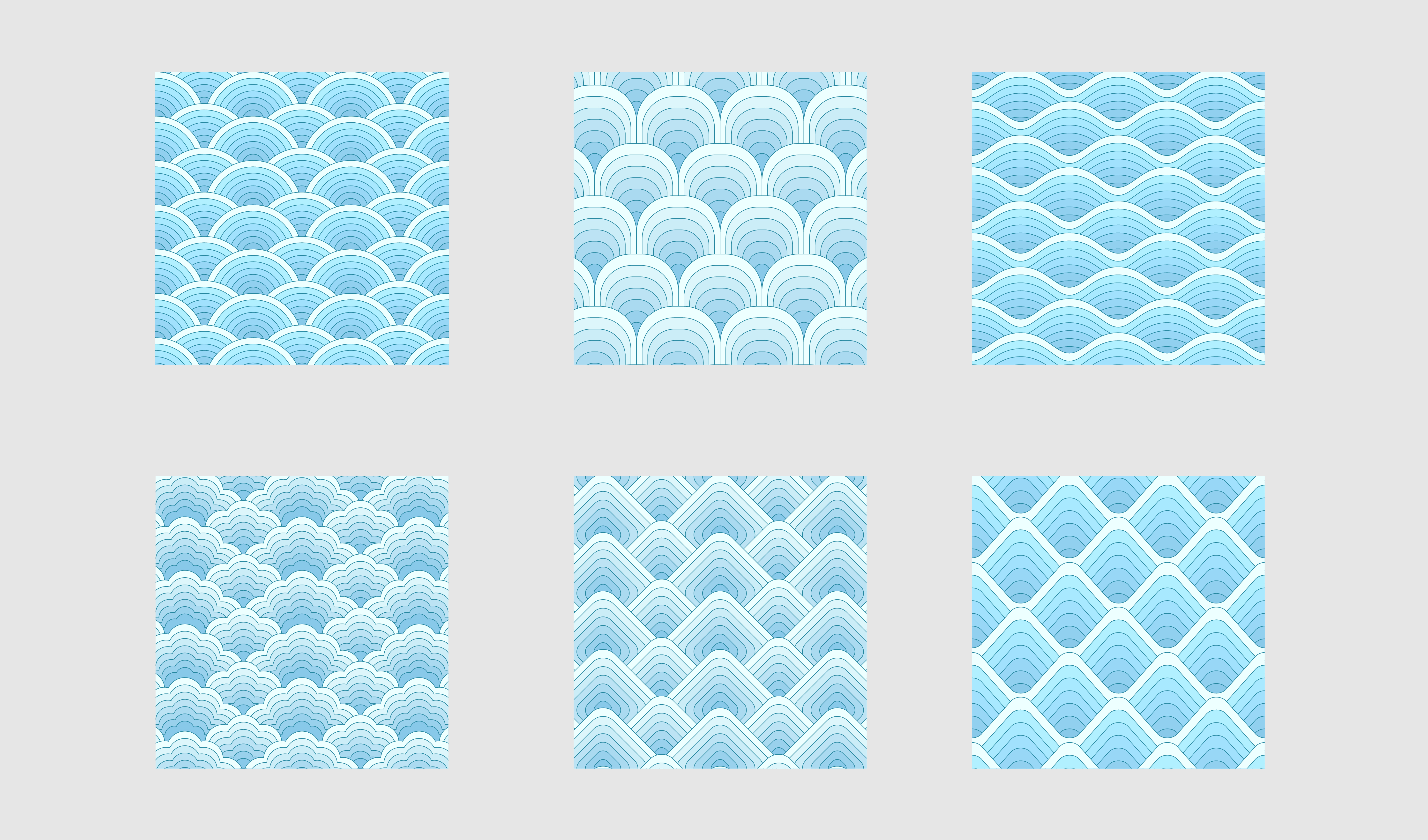 扁平简约 传统古典 端午 浪花水纹连续矢量图