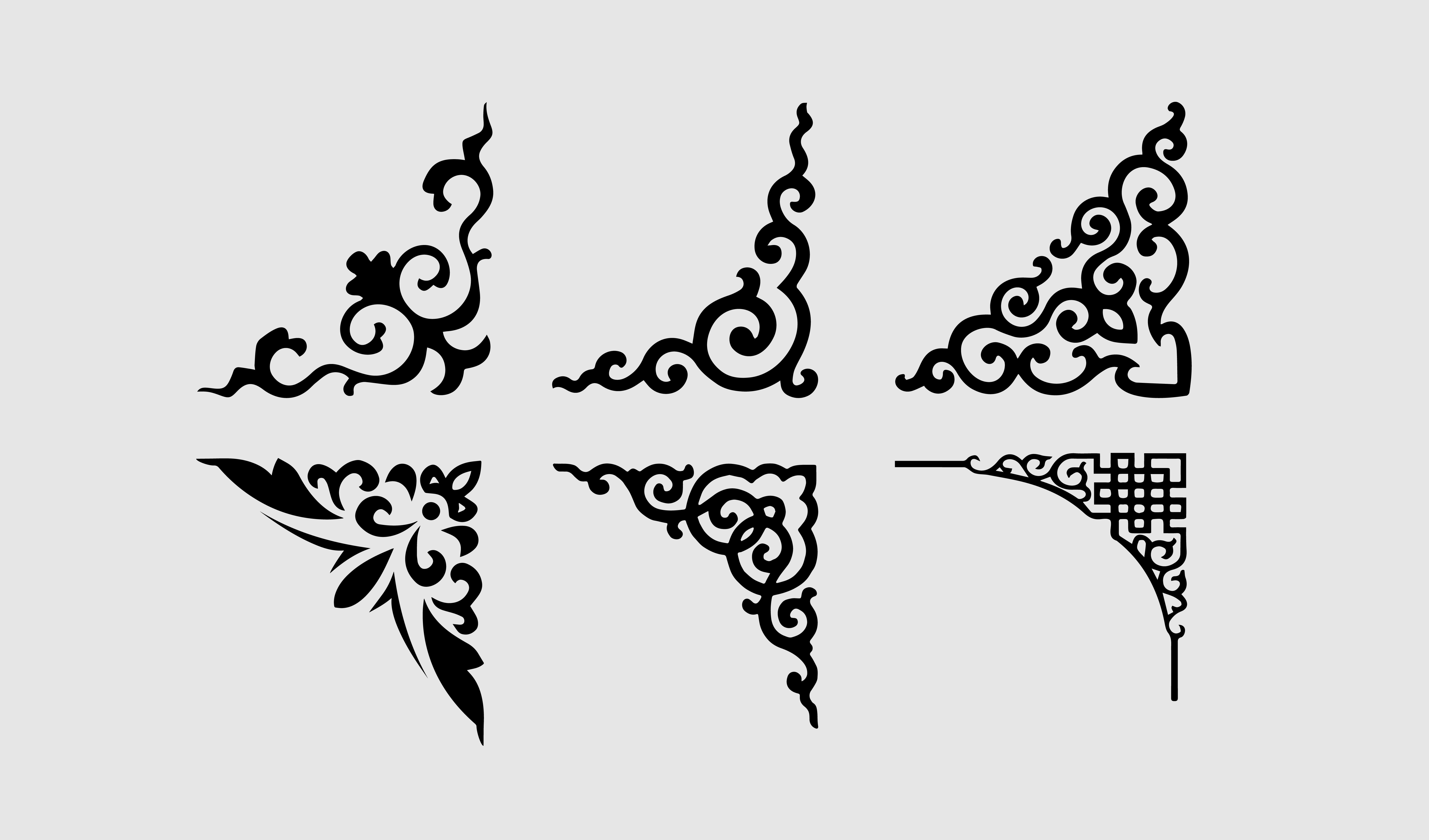 角隅纹样 复古边框 中国 传统 矢量图