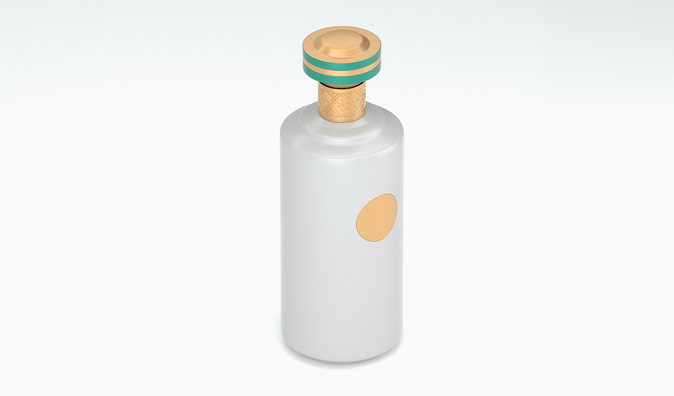 传统白色酒瓶 光泽喷色工艺  A133模型