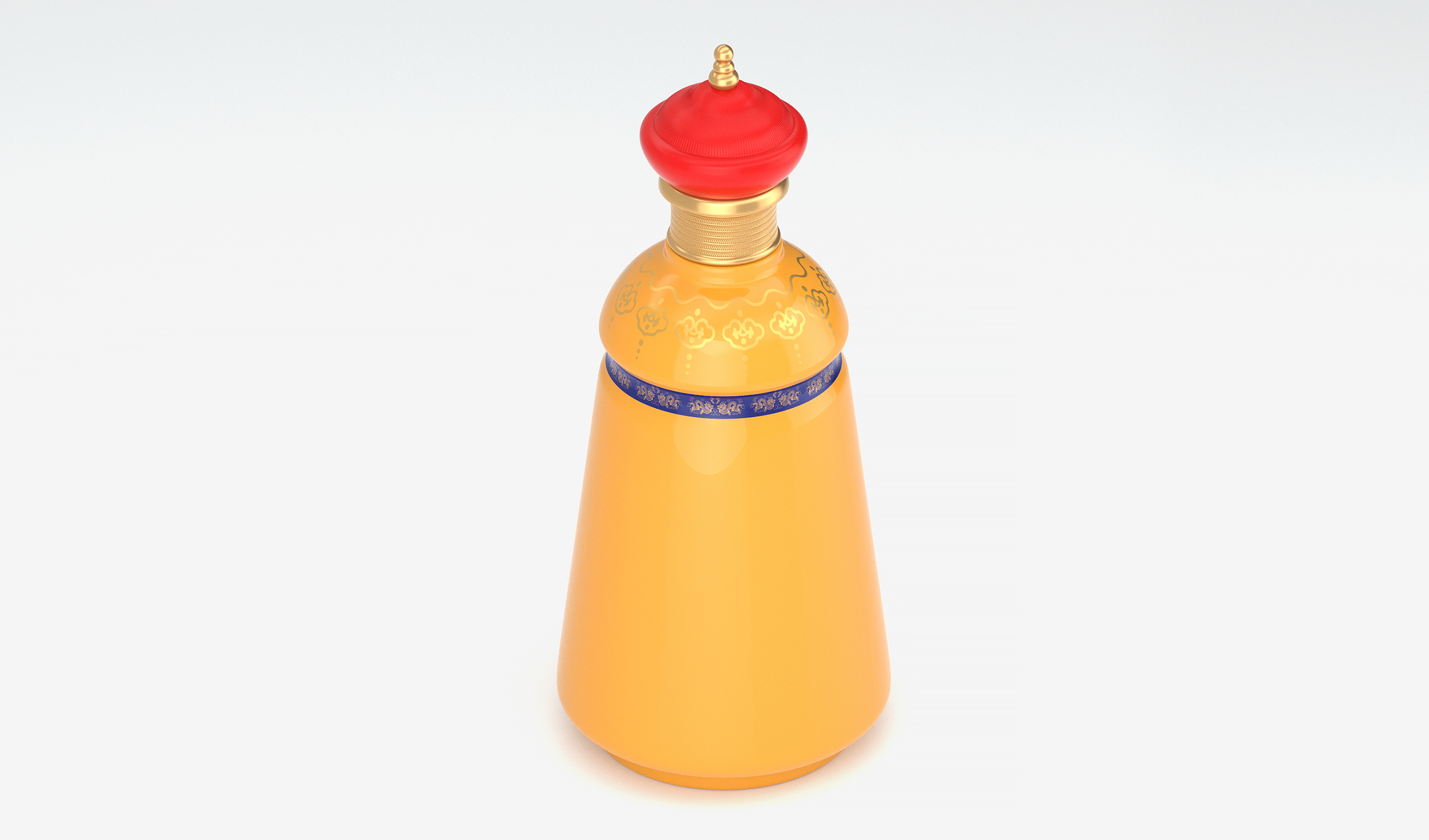 紫禁城帝黄酒瓶  光泽喷色工艺  A140模型