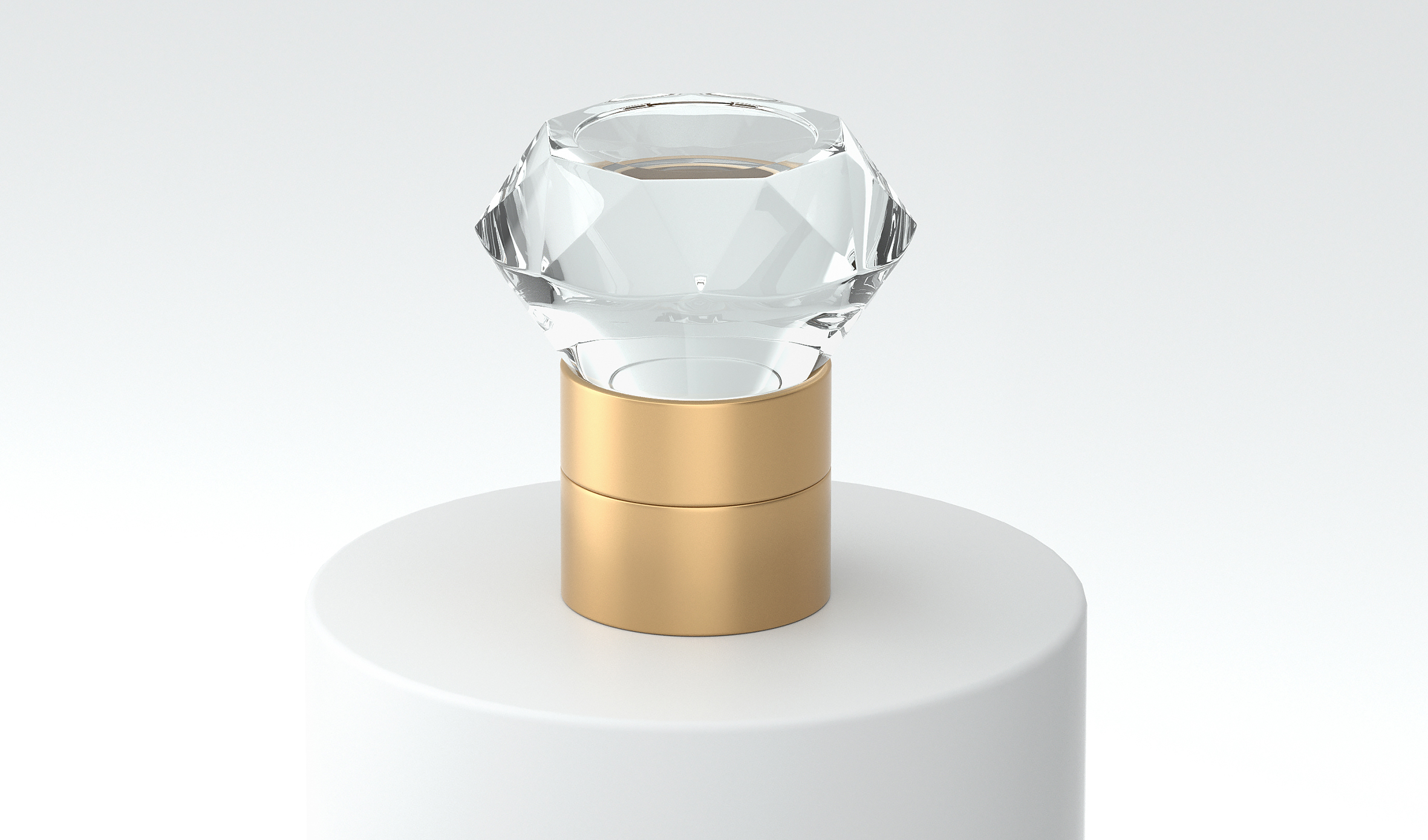 透明玻璃钻石水晶盖子 M04盖子模型